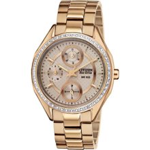 Citizen Eco-drive Rose Gold-tone Crystal Ladies Watch Fd1063-57x