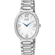 Citizen Ex1220-59a Ladies Watch Allura Eco-drive Oval Stainless Steel