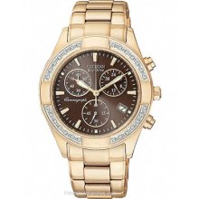 Citizen Ladies Eco-Drive 28 Diamond Rose Gold-Tone Regent FB1223-55X