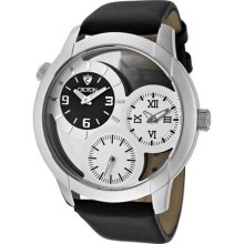 Croton Watches Men's Circuit Breaker Black and White Dial See-Thru SS