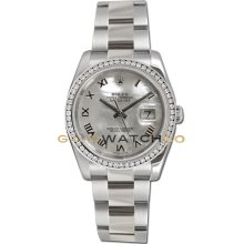 Datejust 116200 Steel Model Oyster Band MOP Roman Dial & Bezel