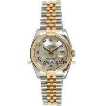 Datejust 116203 Steel & Gold Jubilee Band Smooth MOP Roman Dial