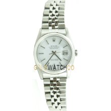 Datejust 16200 Steel Jubilee Band Smooth Bezel White Dial