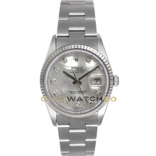 Datejust 16234 Oyster Band Gold Fluted Bezel MOP Diamond Dial