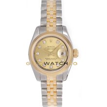 Datejust 179163 Steel Gold Jubilee Smooth Champagne Diamond Dial