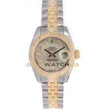 Datejust 179173 Steel Gold Jubilee Fluted Bezel MOP Diamond Dial