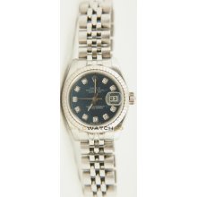 Datejust 179174 Steel Jubilee Fluted Bezel Blue Diamond Dial