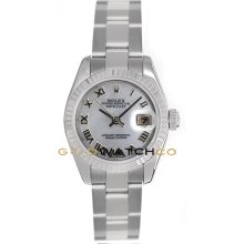 Datejust 179174 Steel Oyster Band Fluted Bezel MOP Roman Dial