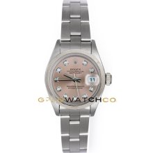 Datejust 69160 Steel Oyster Band Smooth Bezel Pink Diamond Dial