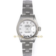 Datejust 69160 Steel Oyster Band Smooth Bezel White Diamond Dial