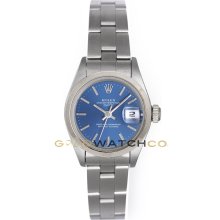 Datejust 69160 Steel Oyster Band Smooth Bezel Blue Dial