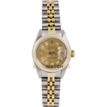 Datejust 69173 Steel Gold Jubilee Fluted Champagne Diamond Dial