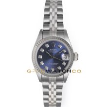 Datejust 69174 Steel Jubilee Band Fluted Bezel Blue Diamond Dial