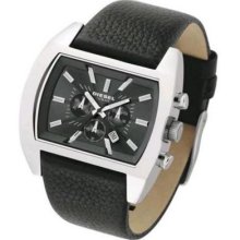 Diesel Men's Quartz Chronograph Black Leather Strap Watch