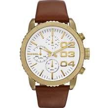 Diesel Women's DZ5328 Brown Leather Quartz Watch with White Dial ...