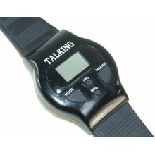 Digital Display Talking Wrist Watch Black