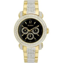 Elgin Men's Gents 3-Subdial Double Layer Watch, Goldtone