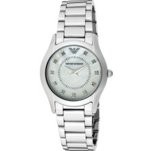 Emporio Armani Watches Women's Diamonds Mother of Pearl Dial Stainless