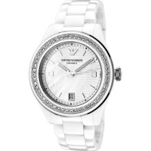 Emporio Armani Women's White Crystal White Ceramic