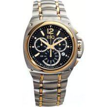 ESQ 07301357 Two Tone Bracer Black Dial Chronograph