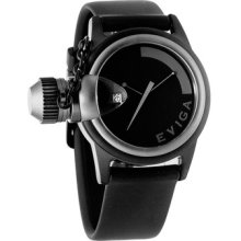 Eviga Bulletor Men's Watch in Black with Silver Bezel