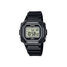 F108WH 30m Water Resistance Digital Watch with Black Resin Strap