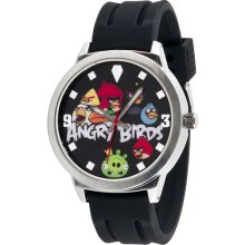 Fashion Watches Angry Bird Black Dial Multi Bird Rubber Strap Watc