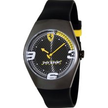 Ferrari Men's FW04 Black Rubber Analog Quartz Watch with Black Dial