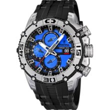 Festina Men's Tour de France F16600/4 Black Rubber Quartz Watch with Blue Dial