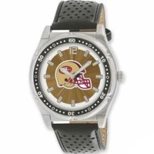 Football Watches - Men's Leather Strap San Francisco 49ers Stainless