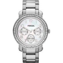 Fossil Ladies Stainless Steel Multi with Crystals Watch