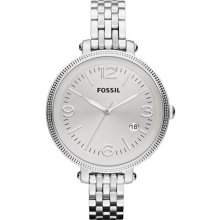 Fossil Ladies Stainless Steel Case and Bracelet Silver Dial Date ES3129