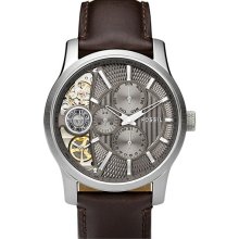 Fossil 'Twist' Leather Strap Watch Brown