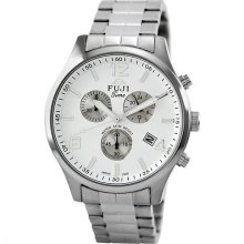 Fuji Time Men's Yachuji Watch in Silver with Silver Sub-Dial