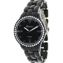 Geneva Platinum Women's 2272.Black Black Ceramic Quartz Watch wit ...