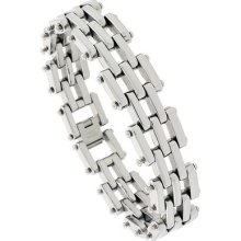 Gent's Stainless Steel Bar Bracelet, 17mm Wide