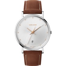 Georg Jensen Watch 418 With Silver Dial And Date - Koppel Slim