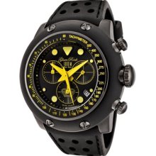 Glam Rock Watches Race Track Chronograph Black Dial Black Silicone Bl