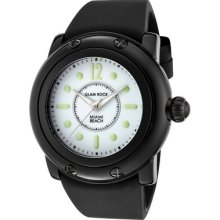 Glamrock Women's Miami Beach White Dial Black Silicone