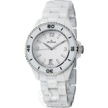 Grovana Watches Men's White Dial White Ceramic Bracelet White Ceramic