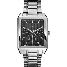 Guess Gents Square Faced Silver Tone Bracelet W0077G1 Watch