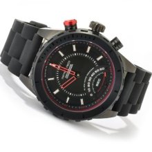 Infrared Men's Red Zone Swiss Quartz Mechatronic Chronograph Rubber Strap Watch
