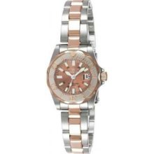 Invicta 7067 Womens Rose Two Tone Stainless Steel Sapphire Pro Diver