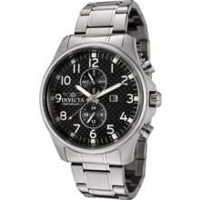 Invicta II Black Dial Quartz Mens Steel Watch 0379