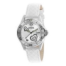 Invicta Ladies Pro Diver Heart Watch with Leather Strap