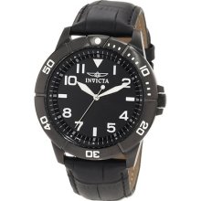 Invicta Men's 11430 Specialty Black/black Leather Watch With Tags