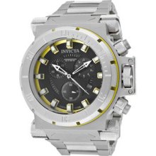 Invicta Men's Coalition Force Stainless Steel Case and Bracelet Black Dial Chronograph 10020