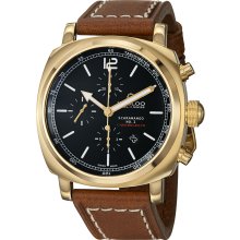 Kadloo Men's 'Scaramango' Black Dial Brown Strap Chronograph Watch