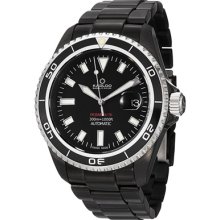 Kadloo Watches Men's Kadloo Ocean Date Black Dial Black Tone Stainless