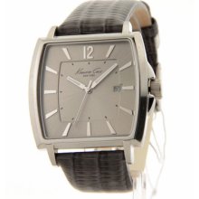 Kenneth Cole Kc1803 Grey Leather Men's Date Watch Casual